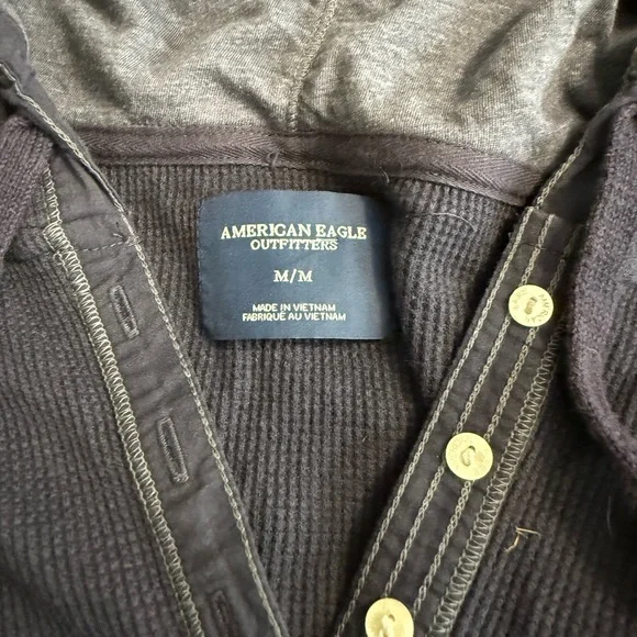 American Eagle Y2K fitted Henley hoodie - Picture 3 of 4